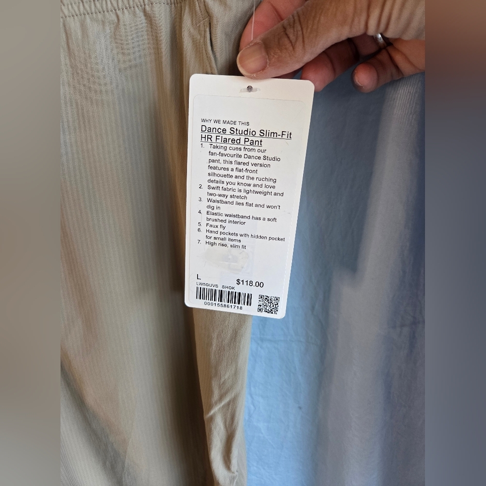 NWT Lululemon Dance Studio Slim-Fit HR Flared Pant in Sheer Oak - Size L - Picture 3 of 7